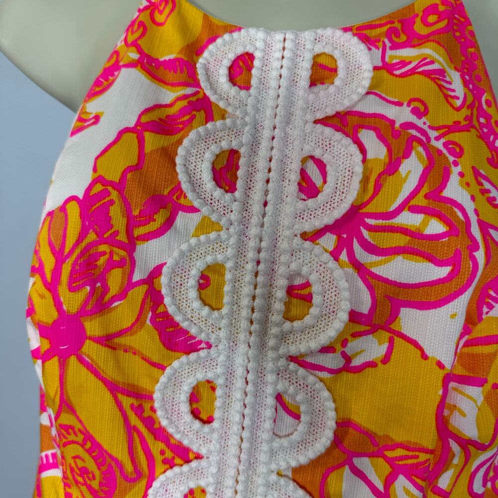 Lilly Pulitzer Annabelle Sunshine Yellow Sea And Be Seen Lace Shift Dress Sz 2 - Picture 5 of 10